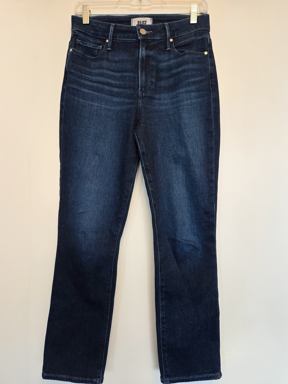 PAIGE Cindy High Rise Straight Leg Jeans Dark Wash Size 27